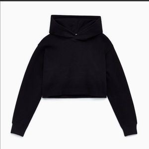 ARITZIA CROPPED BOYFRIEND HOODIE black
